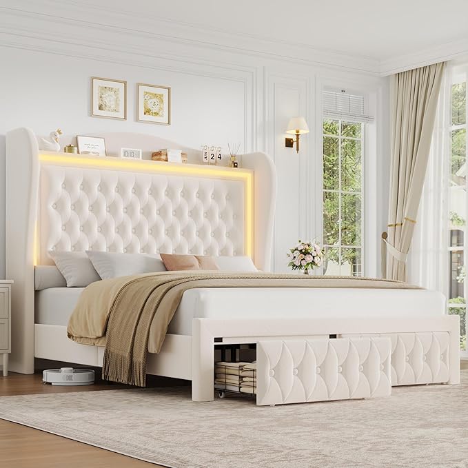 King Bed Frame 55" Tall Headboard