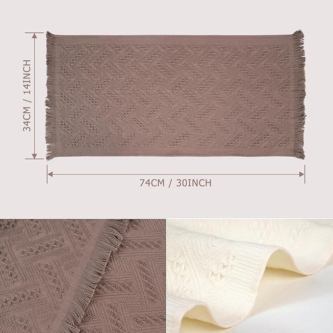 YoulerTex Luxury Decorative Hand Towels Bathroom: 2 Packs 14X30 100% Cotton