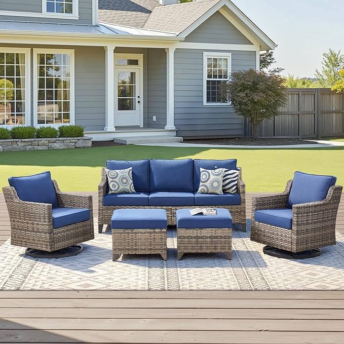 Outdoor Patio Furniture Set-5 Pieces All-Weather Wicker Outdoor Furniture