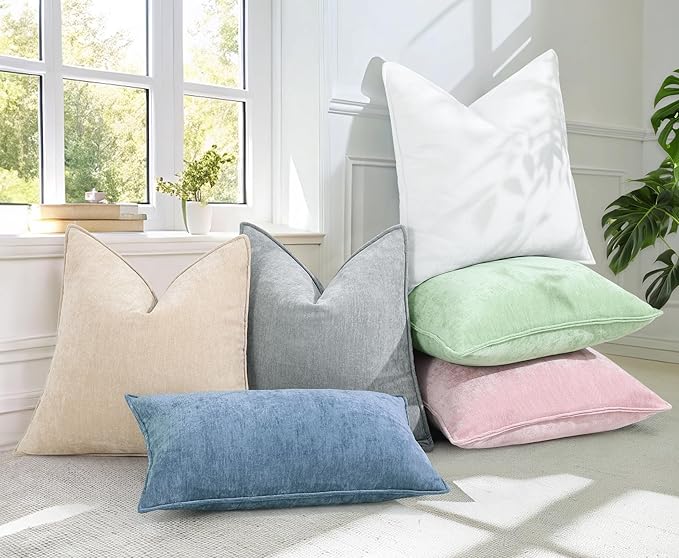decorUhome Summer Couch Euro Sham Throw Pillow Covers 22x22 Set of 2,