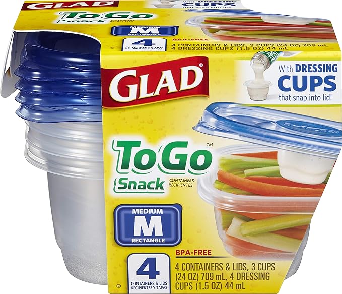 Glad GladWare To Go Snack Food Storage Containers