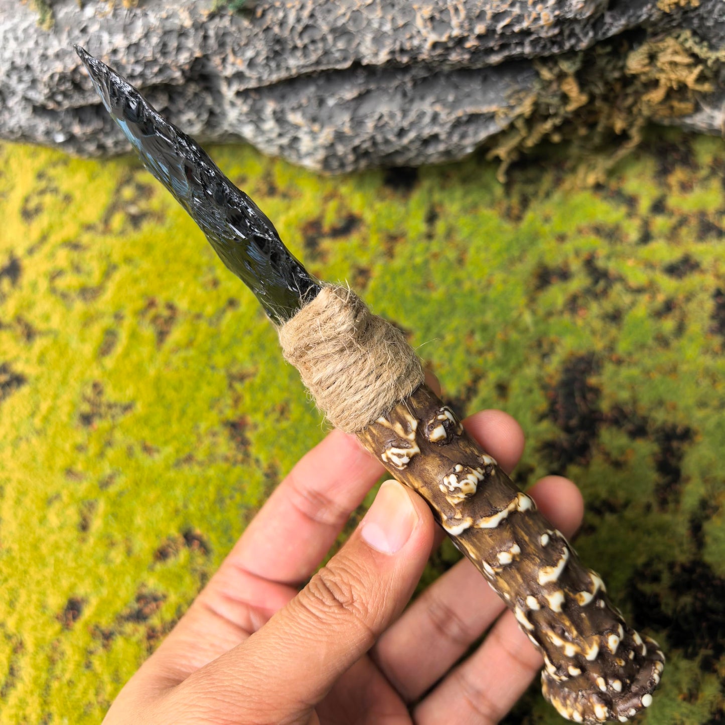 Obsidian Knife Dagger Arrowhead Healing Chakra Stone Arrow Decor Natural Amethyst Gemstone Gift Home Decoration,Quartz Crystal Sculpture Sword Collection Gifts (Obsidian Knife A)