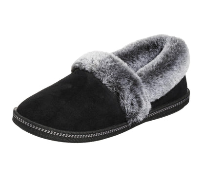 Skechers Women's Cozy Campfire - Team Toasty Low Top Slippers, Black Black Microfiber Suede Faux Fur Line Blk, 6 UK