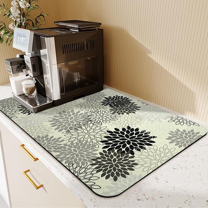 24.5" x 15.5" Dish Drying Mat & 24" x 5.5" Sink Splash Guard, Super Absorbent