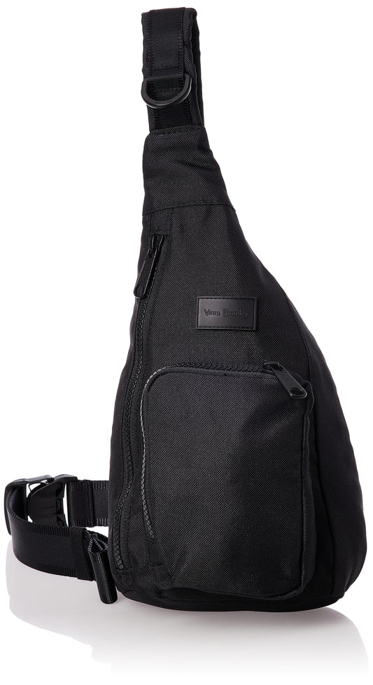 Vera Bradley Women's Recycled Lighten Up Reactive Mini Sling Backpack, Black, One Size