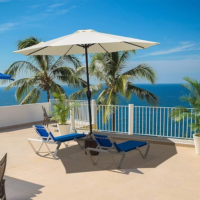 Simple Deluxe 9' Patio Umbrella Outdoor Table Market Yard Umbrella with Push Button Tilt/Crank