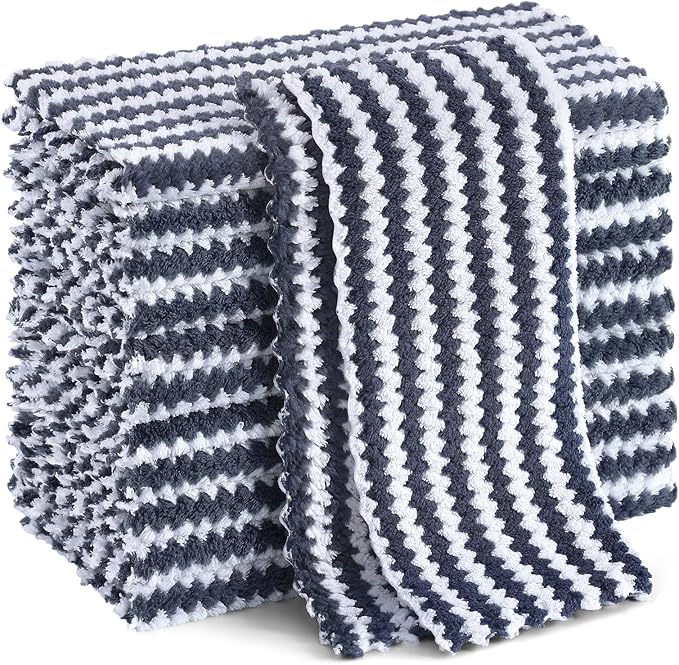 Homaxy 12 Pack Kitchen Dish Cloths, Ultra Soft and Absorbent Dish Towels