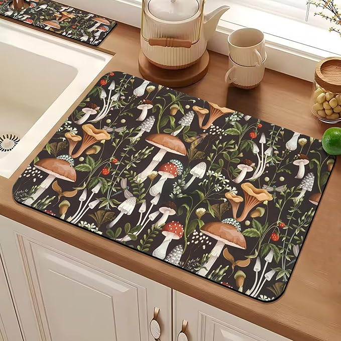 24.5" x 15.5" Dish Drying Mat & 24" x 5.5" Sink Splash Guard, Super Absorbent