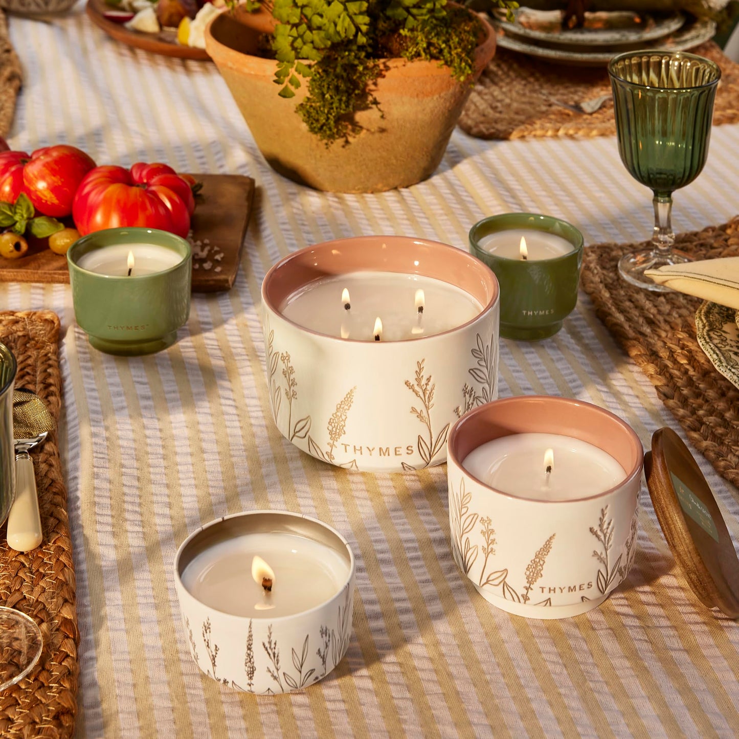 Thymes Scented Candles for Women & Men – Tin with Lid – Luxury Home Decor – Citronella Candles with Notes of Olive Leaf, Lemongrass, & Gardenia – Outdoor Decor (Citronella Grove, 6.5 oz)