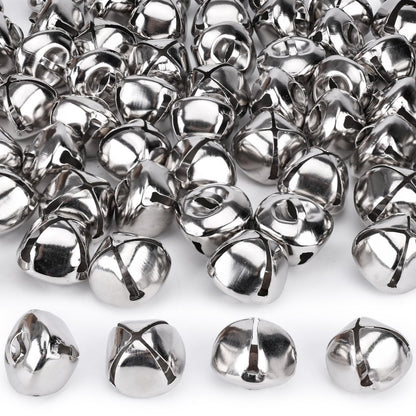 MCPINKY 300PCS Jingle Bells Bulk, 1 Inch Craft Bells for DIY Crafting, Christmas Holiday Home Decoration, Silver