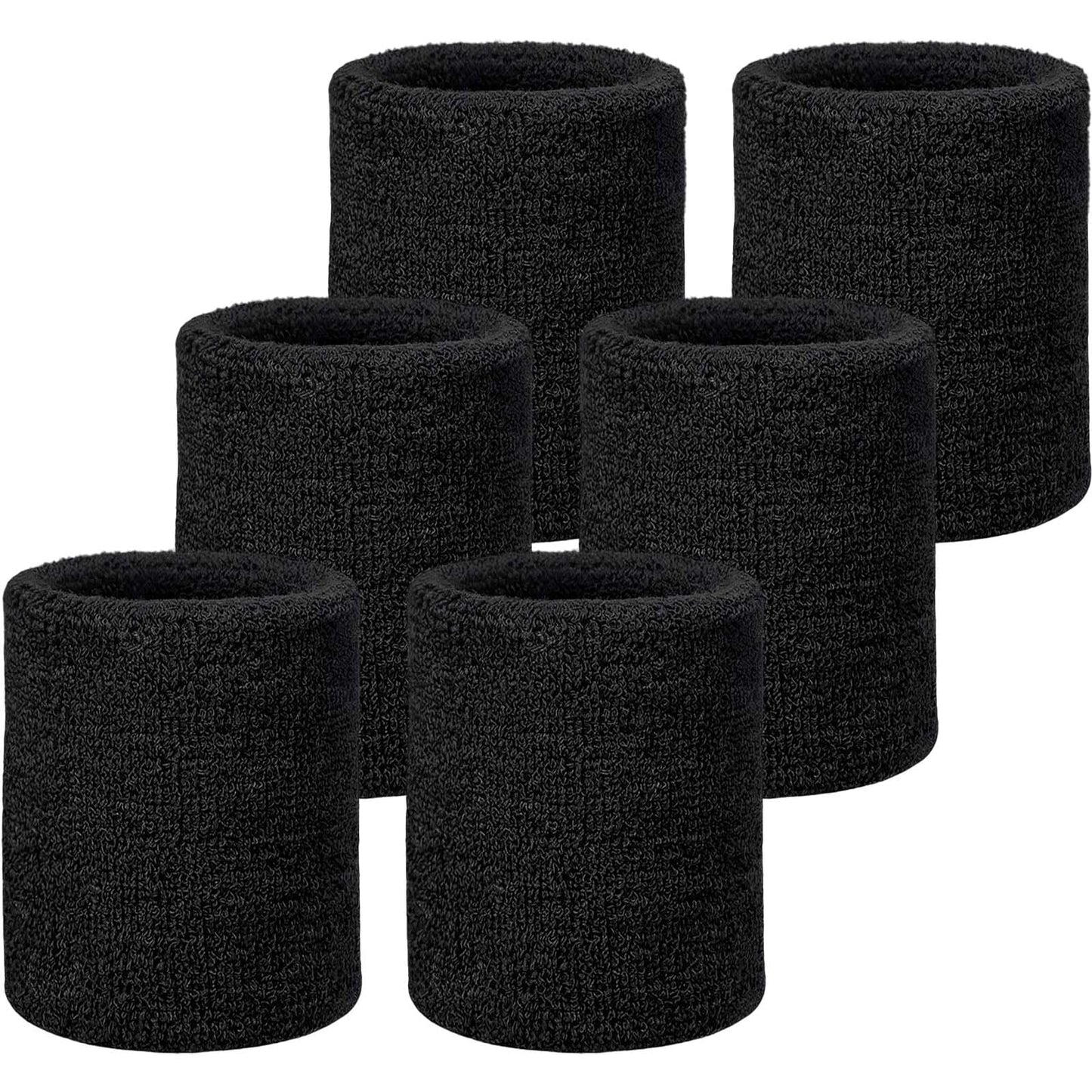 Willbond 6 Pcs Wrist Sweatbands Tennis Sweat Bands Sports Wristbands Sweat Wristbands Wrist Bands Competitions Absorbent Sweatbands for Basketball Tennis Football Running Working
