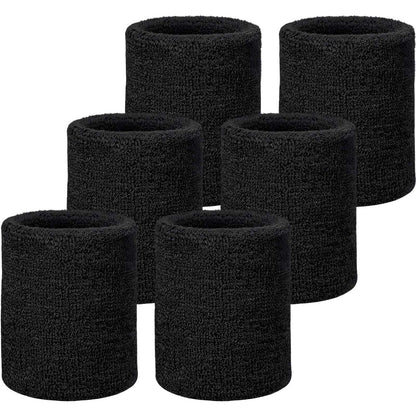 Willbond 6 Pcs Wrist Sweatbands Tennis Sweat Bands Sports Wristbands Sweat Wristbands Wrist Bands Competitions Absorbent Sweatbands for Basketball Tennis Football Running Working