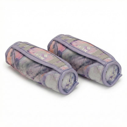 RBX 2lb Walking Weights Pair (1lb Each), Soft Hand Weights with Reflective Safety Straps, Ergonomic Grip & Breathable Fabric, Add Resistance to Walking, Jogging & Aerobics (Light Purple)