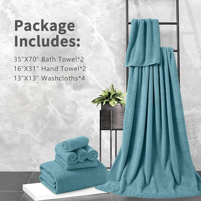 8 Piece Bathroom Towel Set |2 Oversized Large Bath Towels Sheet, 2 Hand Towels