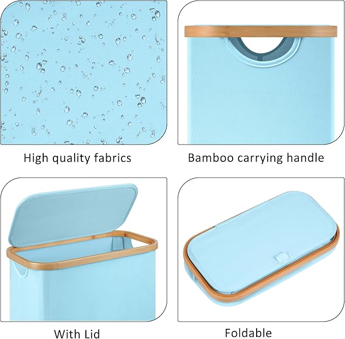 Slim Laundry Basket, 60L Laundry Hamper