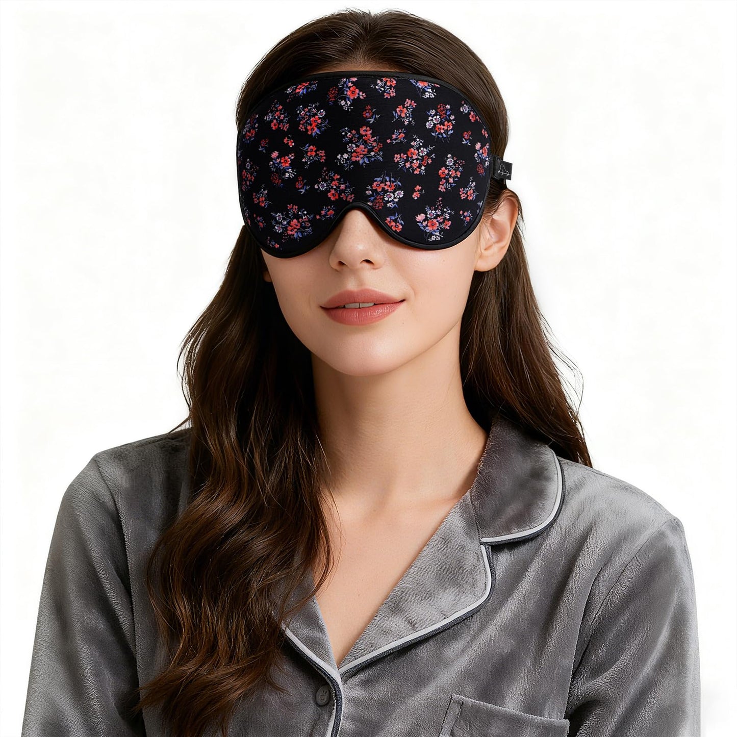 Alaska Bear Sleep Mask for Side Sleepers 2022 Headband Design, Cup-Shaped and Extra-Soft, 100 Blackout Eye Mask Shades Cover for Men and Women Home or Travel, Machine Washable, Black