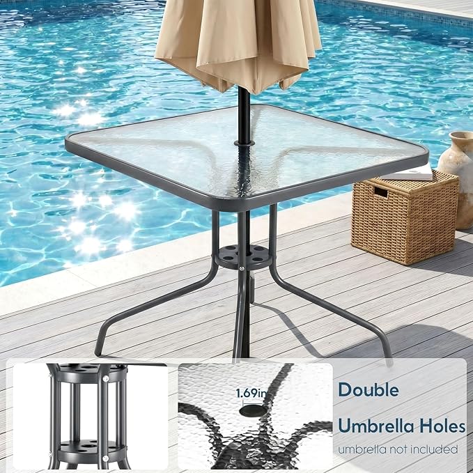 Arlopu 5 Piece Outdoor Patio Dining Set, Porch Furniture