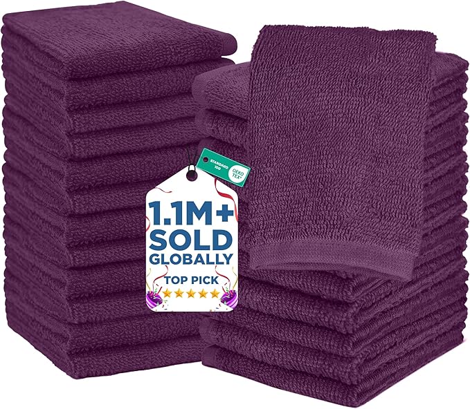 DAN RIVER 24 Pack Wash Cloths for Showering