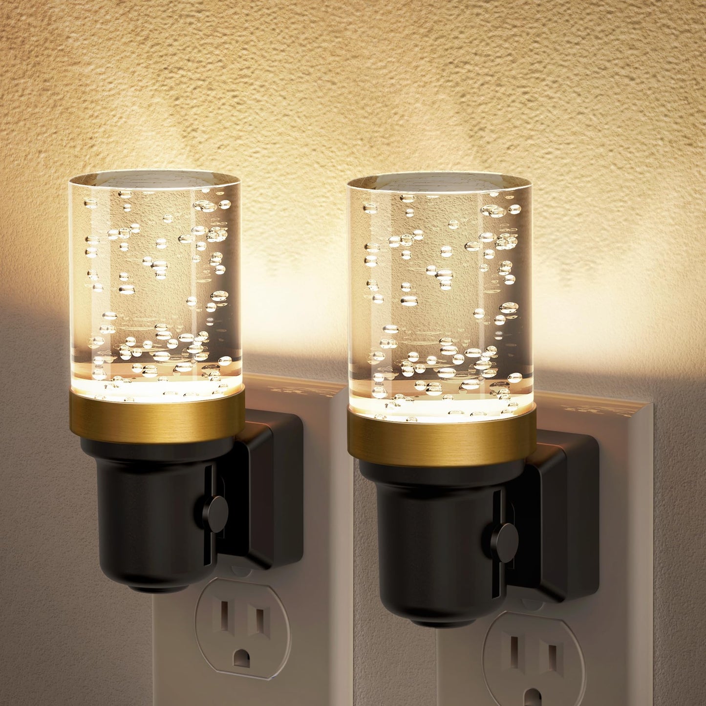 JandCase LED Night Light, Dimmable Night Lights Plug into Wall, Modern Nightlight with Auto On Off Light Sensor, 3000K Soft White Night Light 0-100LM Brightness for Bathroom Hallway Bedroom Decor