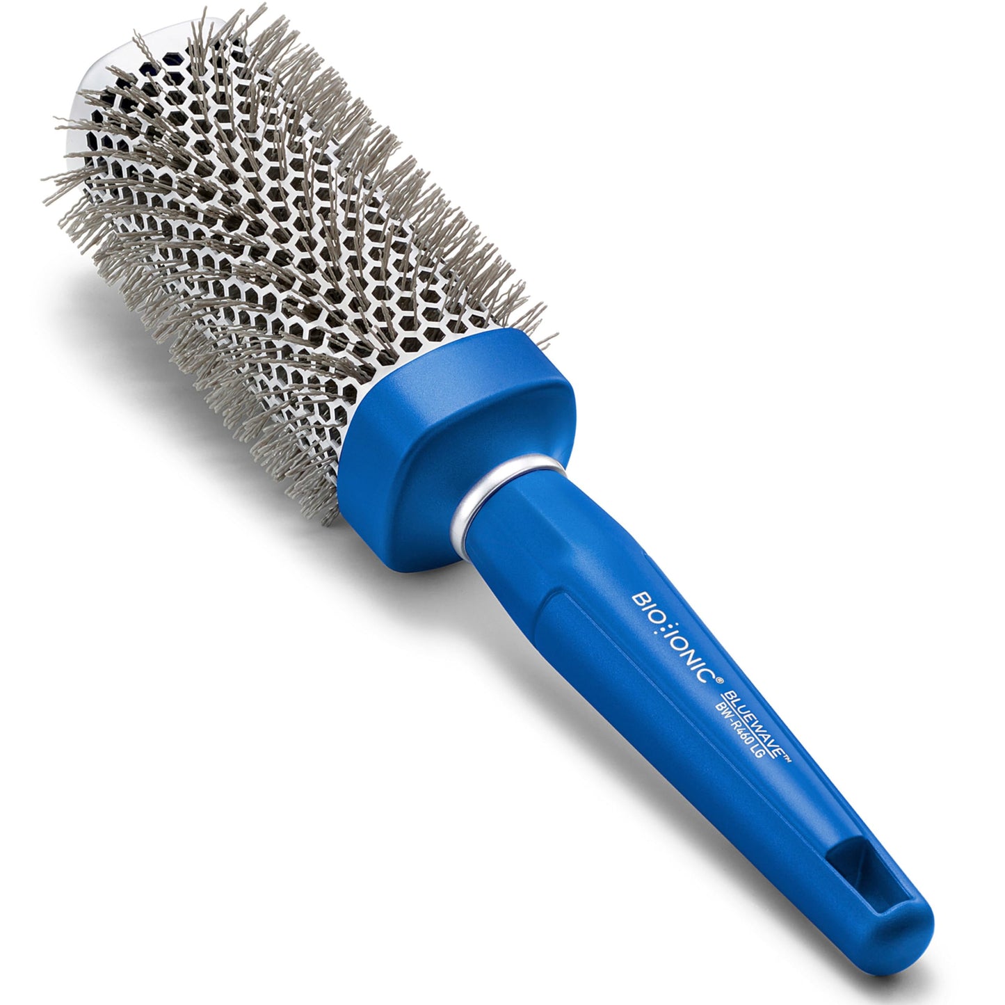 Bio Ionic BlueWave Conditioning Square-Round Brush – Create Volume & Smooth Hair Quickly, Crimped Bristles Add Root Tension, Styling Brush For Bouncy Blowouts, All Hair Types & Textures