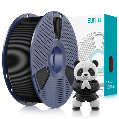 SUNLU 3D Printer Filament PLA Matte 1.75mm, Neatly Wound Filament, Smooth Matte PLA Finish, Print with 99% FDM 3D Printers, 1kg Spool (2.2lbs), 330 Meters, Matte Black