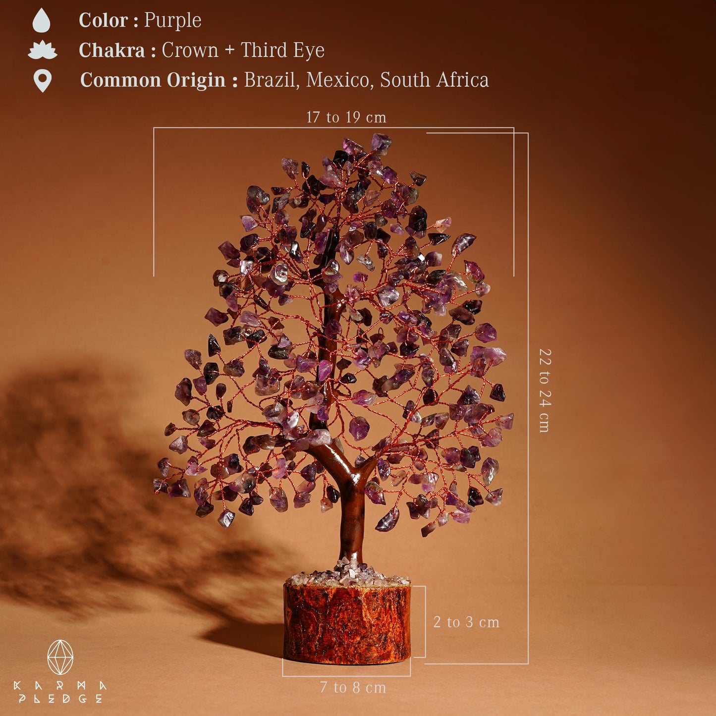 Crystal Tree of Life Amethyst Healing Crystal Trees for Home & Office Decoration, Handmade Crystal Money Bonsai Trees for Positive Energy, Good Luck, Christmas Decor, Birthday Gifts for Women, Mom