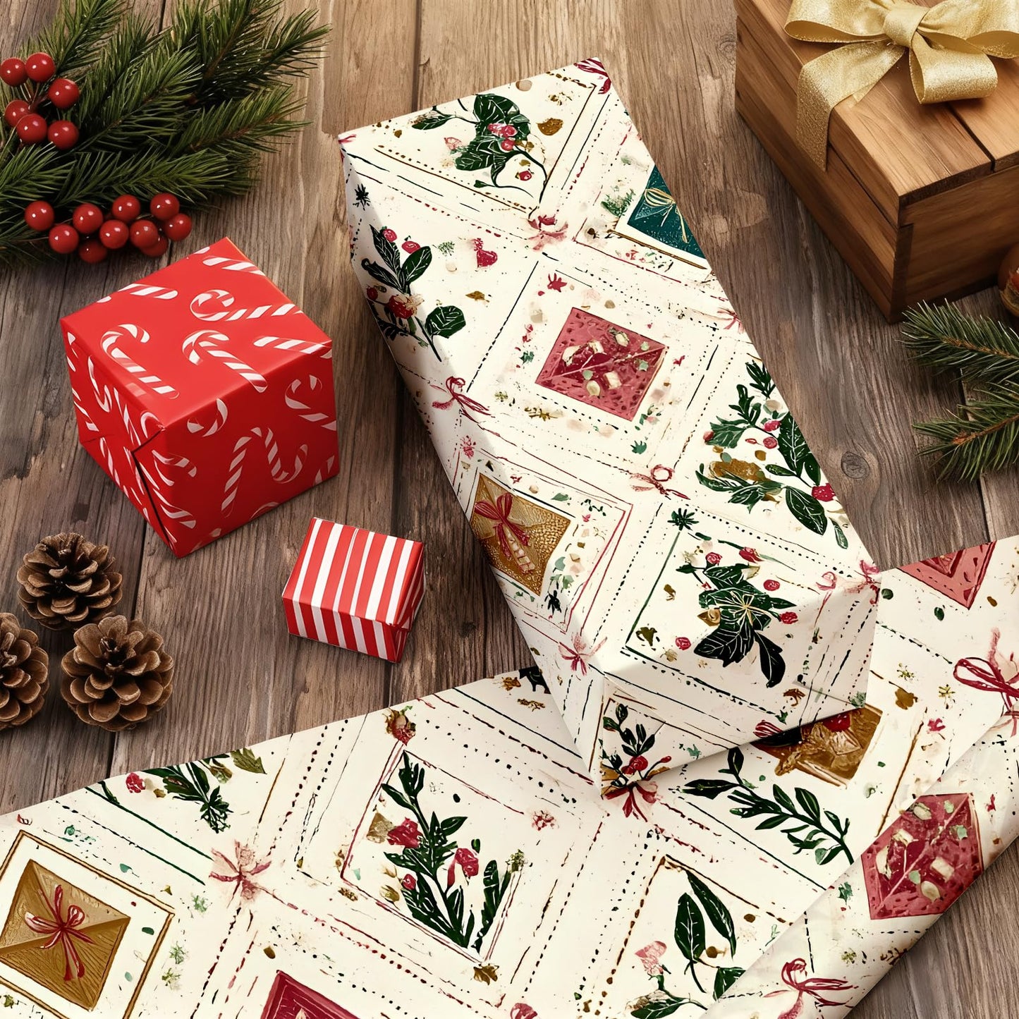 Kitico Peel and Stick Wallpaper – Self Adhesive Wall Paper for Walls, Waterproof Removable Contact Paper Roll for Everyday Home Décor & Christmas Gift Wrap Roll 17.3"x393"