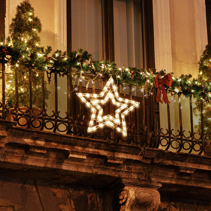 LAMPHOME 14Inch Christmas Star Light,Star Decoration Lights,Christmas Window Silhouette Lights,Double Side Sign Lamp Decoration for Holiday Indoor Wall Door Glass Decorations
