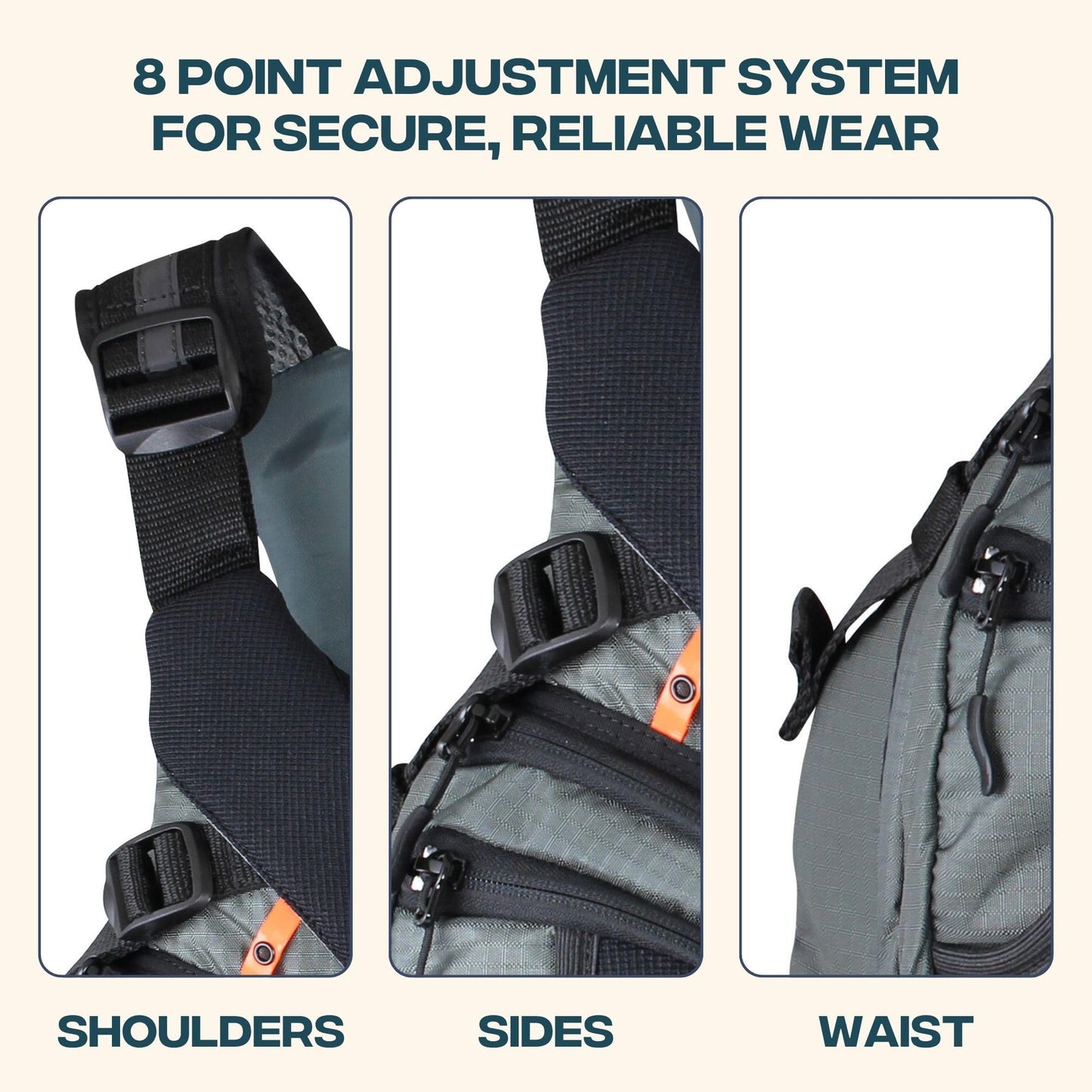 Stohlquist Keeper Fishing Lifejacket, USCG/Transport Canada Approved PFD (Gray, Medium)