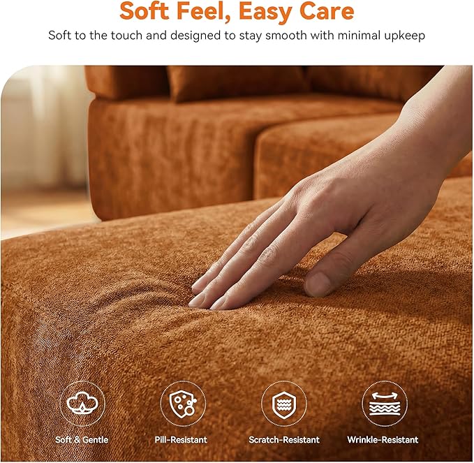 MONVANE 141" U Shaped Cloud Sectional Couch