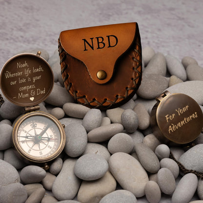 Engraved Compass Gift for Men – Personalized Brass Pocket Compass – Custom Antique Keepsake for Son, Husband, Boyfriend, or Dad – Graduation, Father’s Day, Anniversary, Birthday, or Christmas Gift