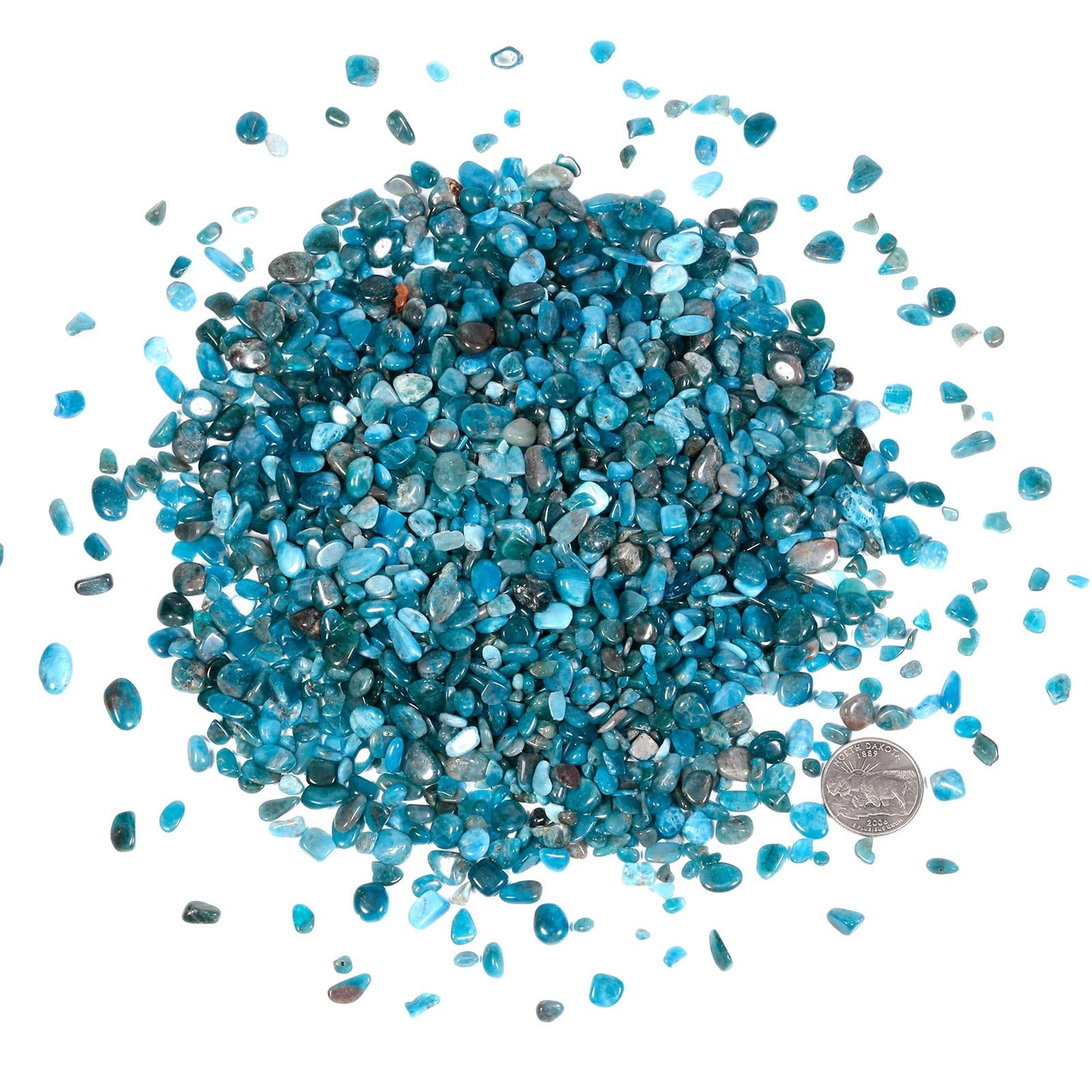 mookaitedecor 1 Pound Blue Apatite Chip Stones Crushed Crystal, Polished Rocks for Crafts, Art, Jewelry Making and Decorative Stone