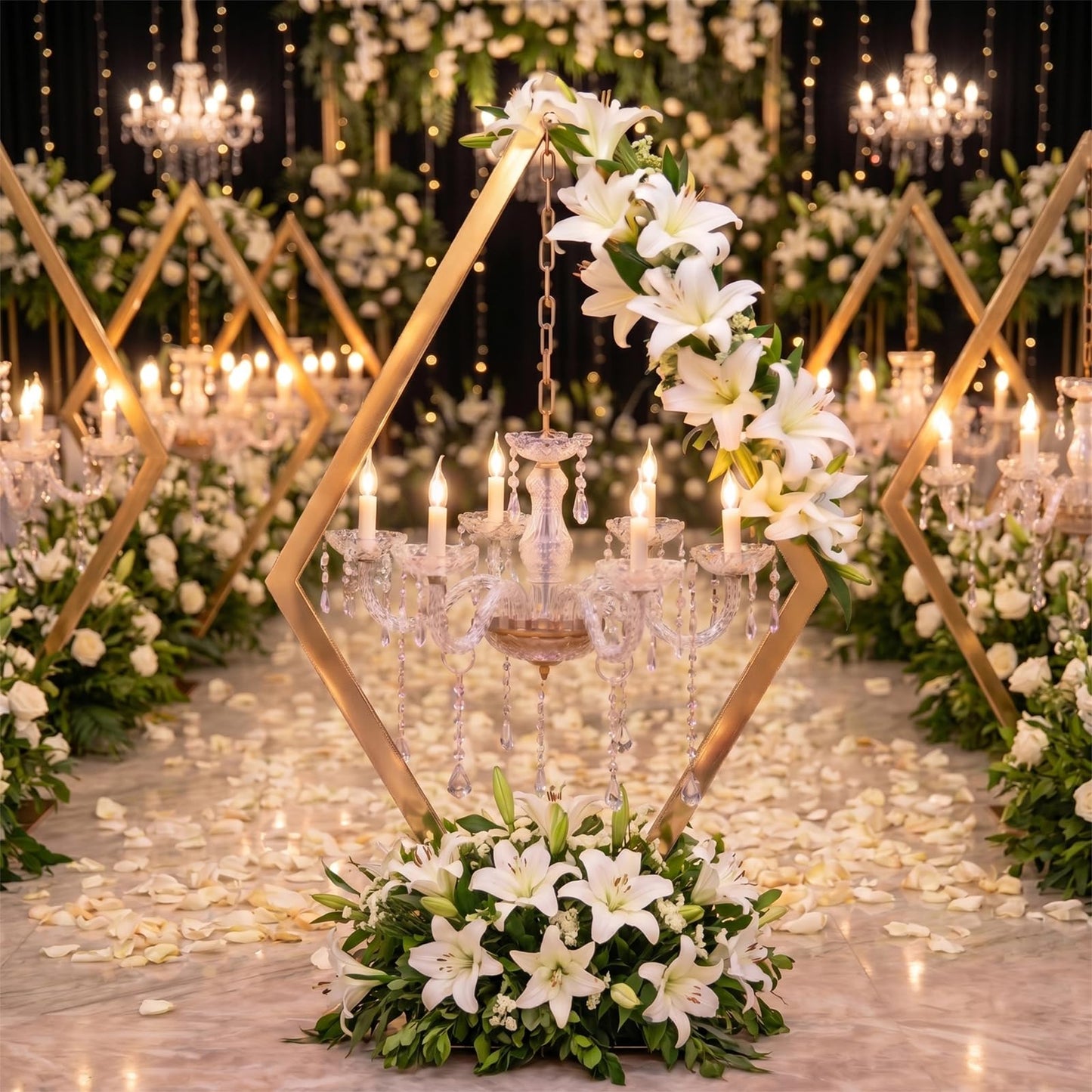Stunning 2PCS Diamond Candle Holders | Modern Metal Wedding Centerpiece with European Style for Romantic Dining Table Decor, Party & Home