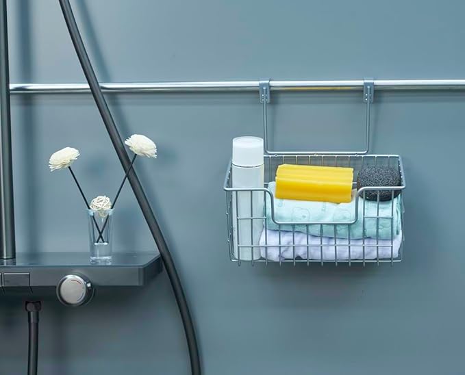 Wire Hanging Storage Basket 2 Packs, Wall Mounted Kitchen Bathroom Storage