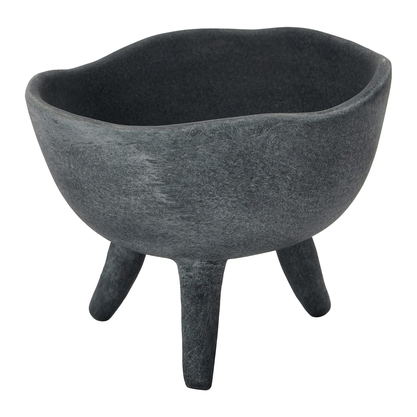 Creative Co-Op Boho Terracotta Footed Bowl, Slate Grey