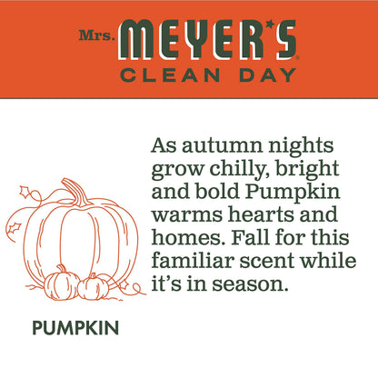 MRS. MEYER'S CLEAN DAY Soy Aromatherapy Candle, 25 Hour Burn Time, Made with Soy Wax and Essential Oils, Pumpkin, 4.9 oz
