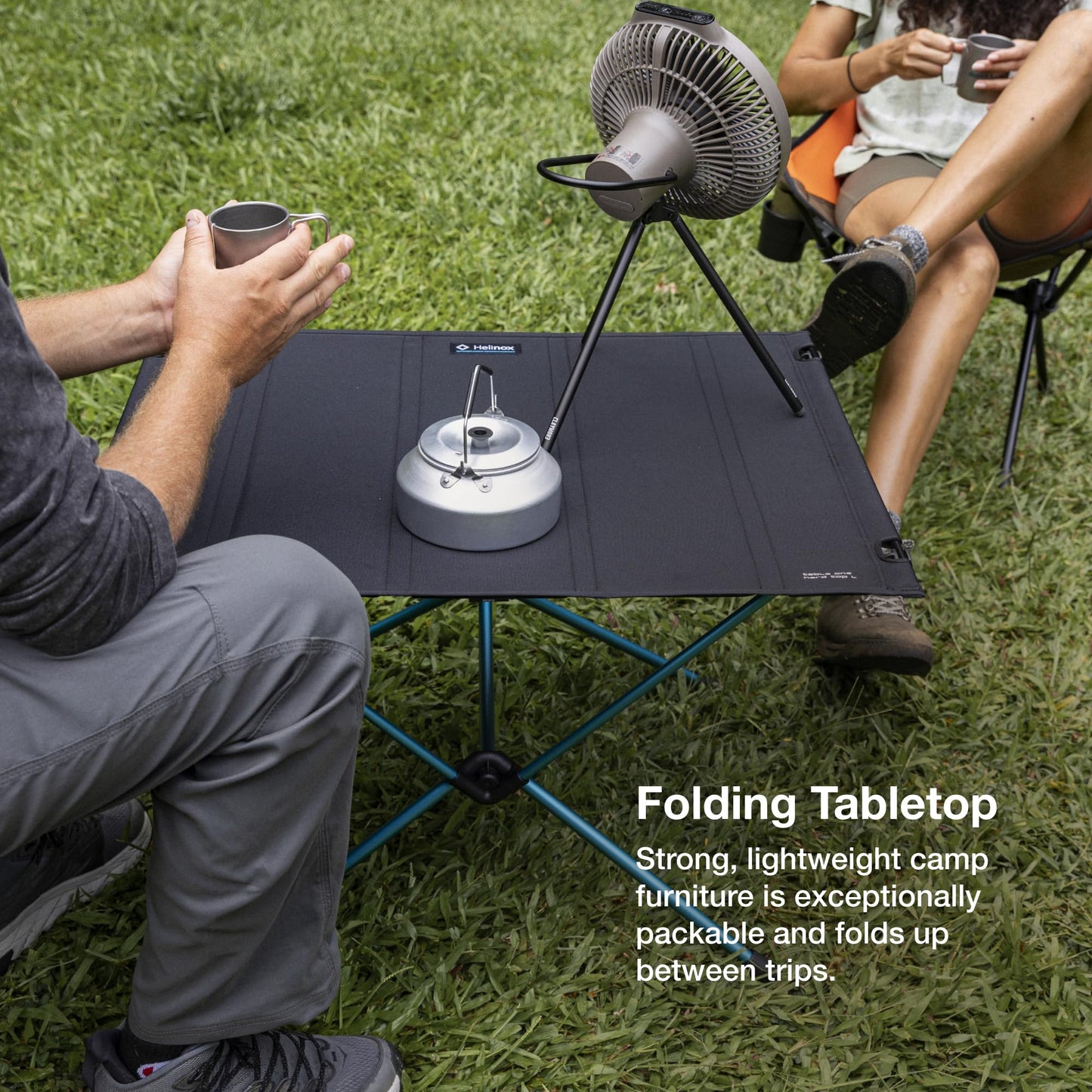 Helinox Table One Hard Top Lightweight, Collapsible, Portable, Outdoor Camping Table, Large - 29.5 x 22.5 Inches, Coyote Tan