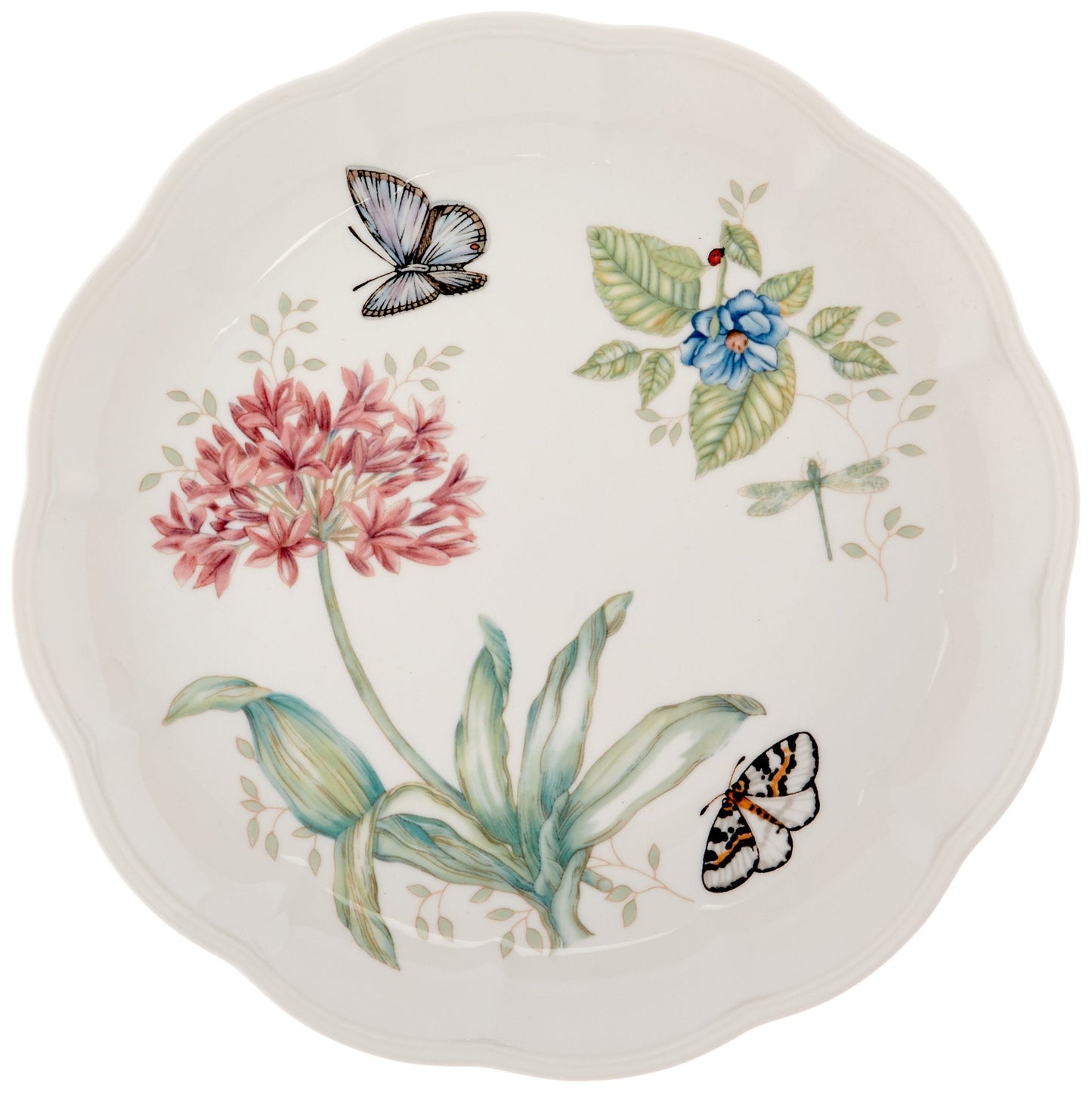 Lenox Dinnerware Set, Butterfly Meadow 18-Piece Set, Service For 6, White Porcelain, Butterfly And Flower Designs, Plates And Bowls Sets, Dishwasher Safe, Home & Kitchen (Assorted, 18 Pieces)