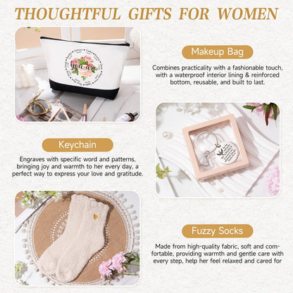 Christian Gifts for Women Faith, Inspirational Religious Gifts for Women, Catholic Spiritual Gift Baskets, Grandma Mom Sisters Best Friends Wife Birthday Christmas Gift Set - Canvas Tote Bag Tumbler
