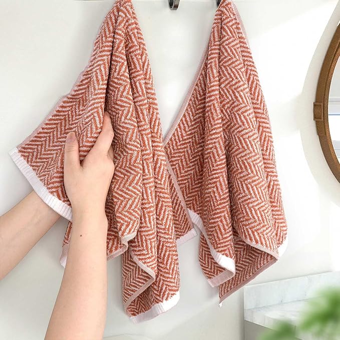 Cleanbear Coral Hand Towels for Bathroom