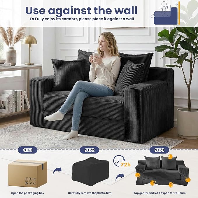 3-in-1 Convertible Sofa Bed: Boneless Loveseat Sleeper & Folding Couch Bed