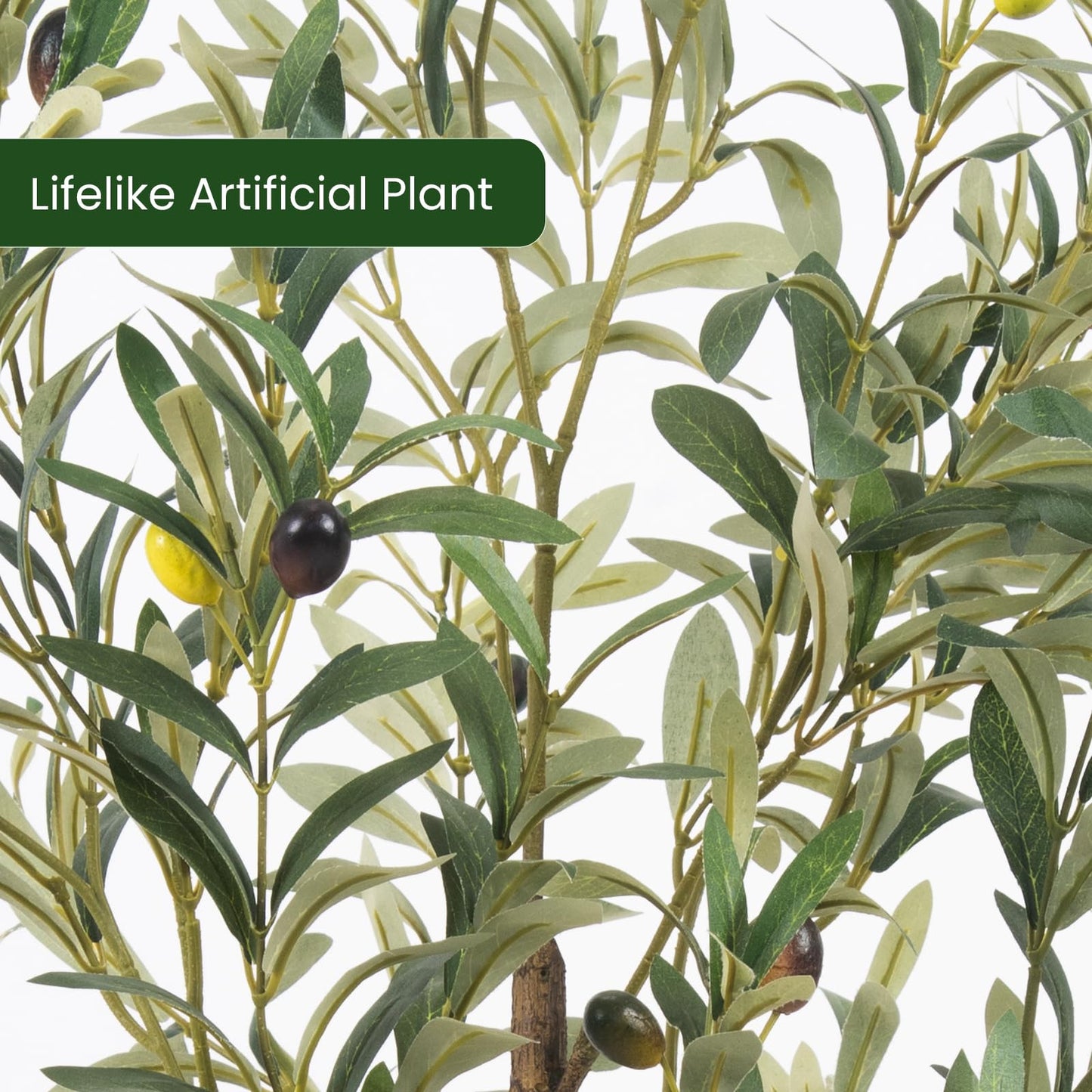 MCTYBB Artificial Fake Olive Tree 6FT Tall 1Pack Faux Silk Olive Tree for Home Living Room Office Decor Faux Artificial Plants Indoor Fake Potted Plants with Fruit & Free Moss