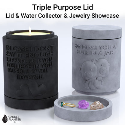Candle Planter Triple Purpose Romantic, Aromatherapy Candles - Natural Soy Wax, Long-Lasting 50-Hour Burn, Apple Scents - Gifts for Him, Her,Cool, Couple, Husband and Wife Birthday Gift Ideas