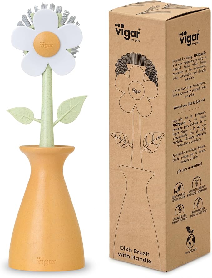Vigar Florganic Daisy-Shaped Dish Brush