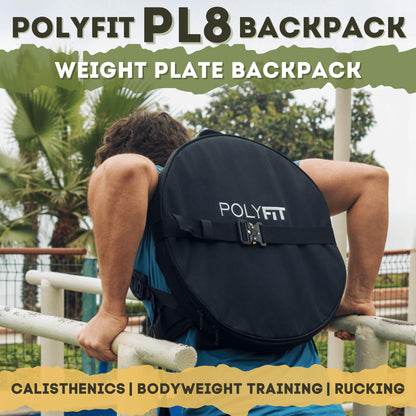 Polyfit PL8 Backpack for Olympic Weight Plates - Weighted Backpack for Strength Training, Rucking, and Gym Workouts - BLACK CAMO