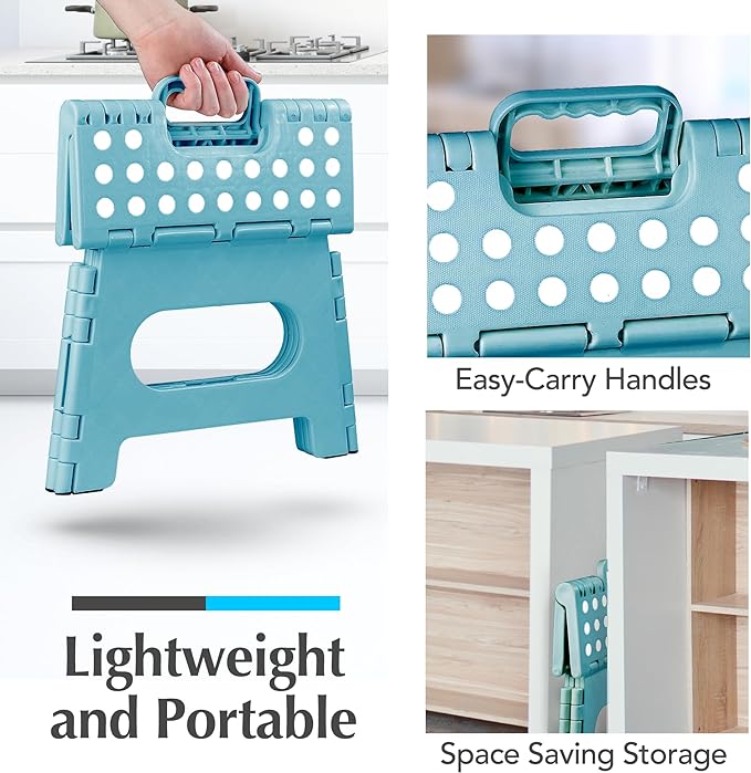 Handy Laundry Folding Step Stool 9 Inch – Sturdy Plastic Foldable Step Stool