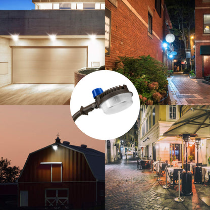 Juyace 2-Pack 18000LM LED Barn Lights, 120W 5000K Each, Dusk to Dawn Outdoor Security Area Lights with Photocells, IP65 Waterproof Adjustable Shoebox Flood Light for Farm Yard Pole Wall Mount