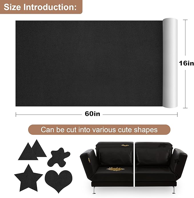 ONine Leather Repair Patch，Self-Adhesive Couch Patch，Multicolor Available