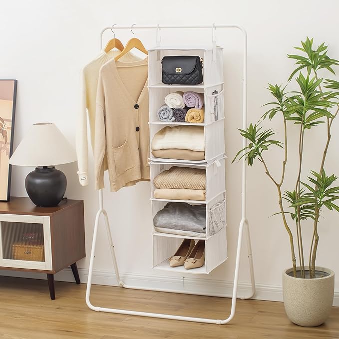 StorageWorks 6-Shelf Jumbo Closet Organizers, Two 3-Shelf Separable Hanging