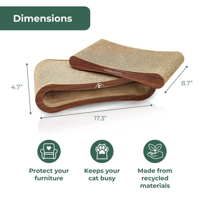 Pfotenolymp Premium Scratching Board/Scratch Lounge for Cats - Scratcher/Cat Scratching Pad - with Corrugated Board & Catnip - Cardboard Scratching Board